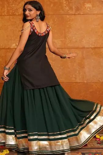 Embroidered Thread Work Ready to Wear Lehenga &