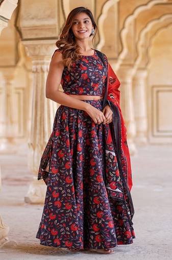 Floral Printed Ready to Wear Lehenga & Blouse With Dupatta