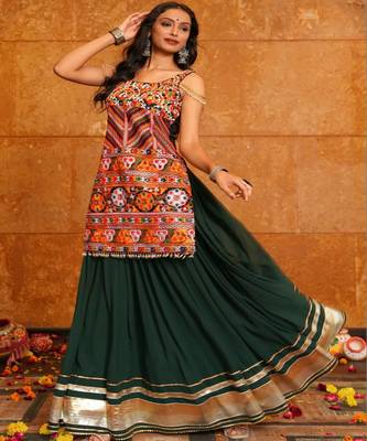 Embroidered Thread Work Ready to Wear Lehenga & 3