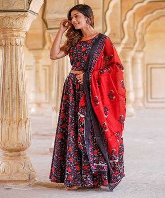 Floral Printed Ready to Wear Lehenga & Blouse With Dupatta 3