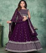 Embroidered Sequinned Semi Stitched Lehenga & Unstitched Blouse With Dupatta