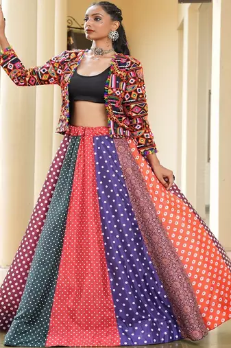 Embroidered Thread Work Ready to Wear Lehenga &