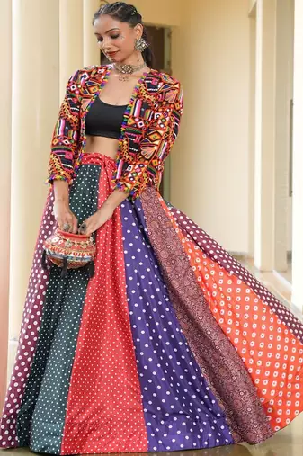 Embroidered Thread Work Ready to Wear Lehenga &