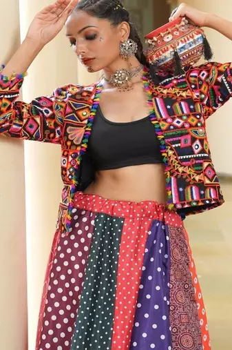 Embroidered Thread Work Ready to Wear Lehenga &
