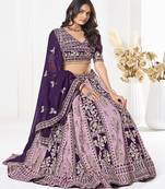 Thread Work Semi Stitched Lehenga & Unstitched Blouse With Dupatta