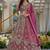 Shiny Pink Codding Embroidery Net Engagement Wear Lehenga With Blouse
