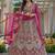 Shiny Pink Codding Embroidery Net Engagement Wear Lehenga With Blouse