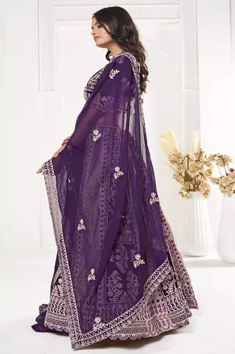 Thread Work Semi Stitched Lehenga & Unstitched Blouse With Dupatta