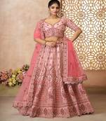 Embroidered Beads and Stones Semi Stitched Lehenga & Unstitched Blouse With Dupatta