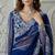Blue Color Embroidery work of Malti Color Thread With Real Mirror Faux Georgette Saree