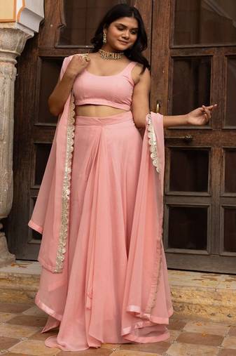 Georgette Ready To Wear Lehenga & Blouse With Dupatta