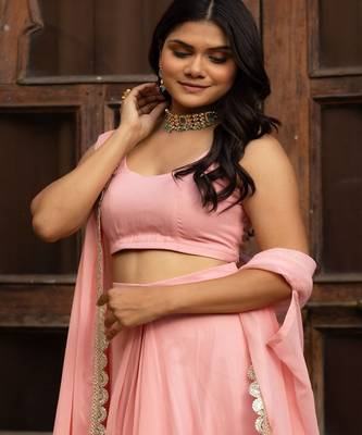 Georgette Ready To Wear Lehenga & Blouse With Dupatta 2