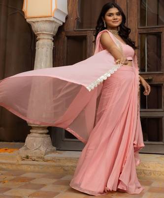 Georgette Ready To Wear Lehenga & Blouse With Dupatta 3