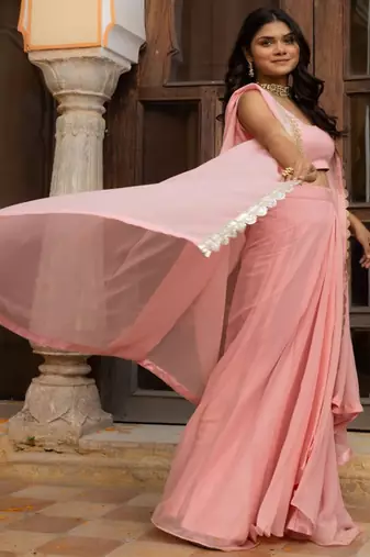 Georgette Ready To Wear Lehenga & Blouse With Dupatta