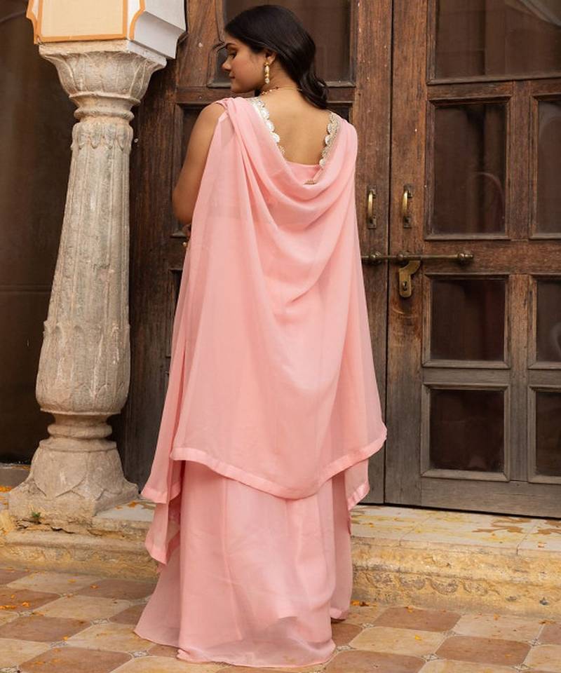 Georgette Ready To Wear Lehenga & Blouse With Dupatta