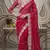 Rani pink Color Embroidery work of Malti Color Thread With Real Mirror Faux Georgette Saree
