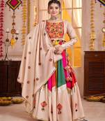 Embroidered Square Neck Thread Work Ready to Wear Lehenga & Blouse With Dupatta