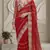 Red Color Embroidery work of Malti Color Thread With Real Mirror Faux Georgette Saree
