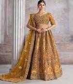 Embroidered Thread Work Semi Stitched Lehenga & Unstitched Blouse With Dupatta