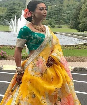 Women Embroidered Semi Stitched Organza Lehenga & Unstitched Blouse With Dupatta 2