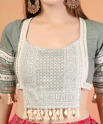 Women Cotton Solid Lehenga Choli 2