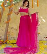 Embellished Georgette Ready To Wear Lehenga & Blouse With Dupatta