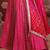 Pink & Red Embellished Mirror Work Khari Print Semi Stitched Lehenga & Unstitched Blouse With Dupatta