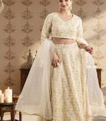 Jashn Foil Print Lehenga & Blouse With Dupatta