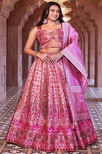 Ready to Wear Lehenga & Unstitched Blouse With Dupatta