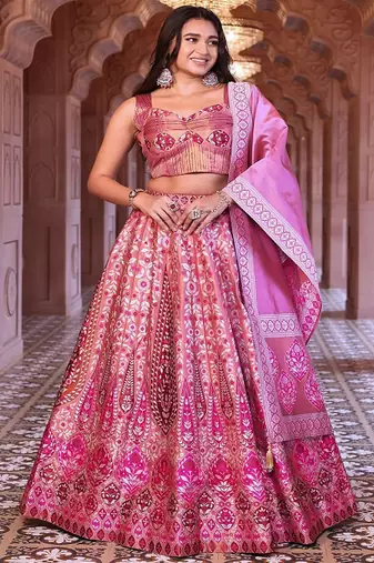 Ready to Wear Lehenga & Unstitched Blouse With Dupatta