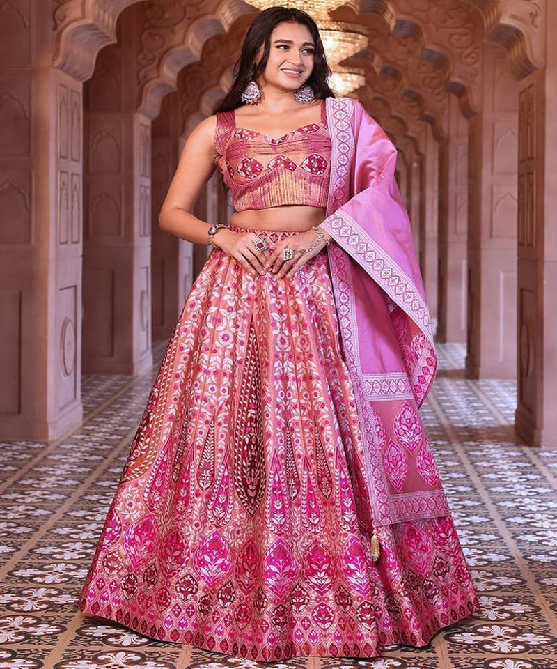 Ready to Wear Lehenga & Unstitched Blouse With Dupatta