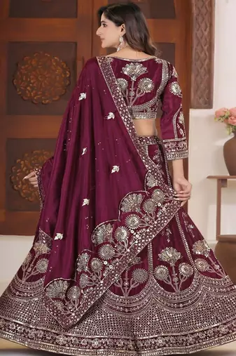 Embellished Beads and Stones Semi Stitched Lehenga & Unstitched Blouse With Dupatta