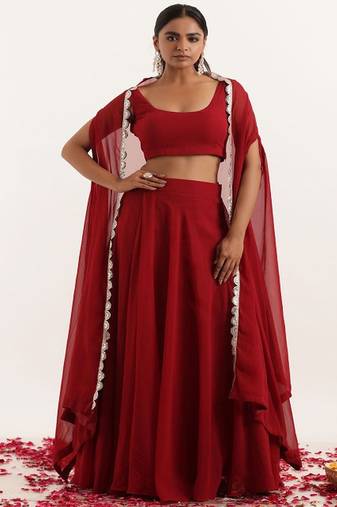 Georgette Ready To Wear Lehenga & Blouse With Dupatta