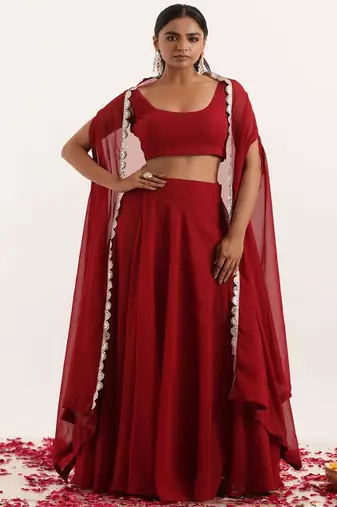 Georgette Ready To Wear Lehenga & Blouse With Dupatta
