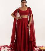 Georgette Ready To Wear Lehenga & Blouse With Dupatta