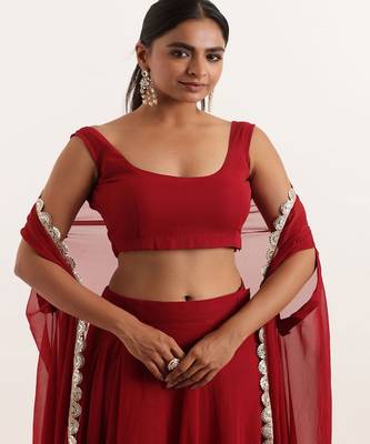 Georgette Ready To Wear Lehenga & Blouse With Dupatta 2
