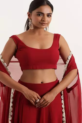 Georgette Ready To Wear Lehenga & Blouse With Dupatta
