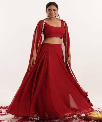 Georgette Ready To Wear Lehenga & Blouse With Dupatta 3