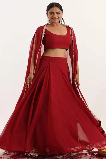 Georgette Ready To Wear Lehenga & Blouse With Dupatta