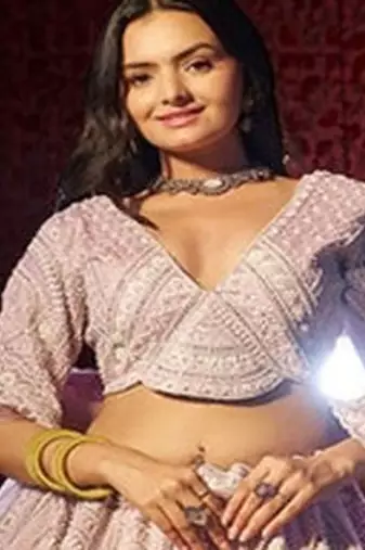 Embroidered Beads and Stones Semi Stitched Lehenga & Unstitched Blouse With Dupatta
