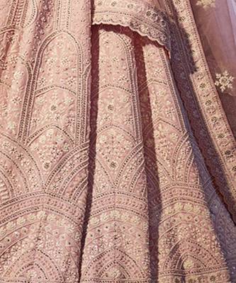 Embroidered Beads and Stones Semi Stitched Lehenga & Unstitched Blouse With Dupatta 4