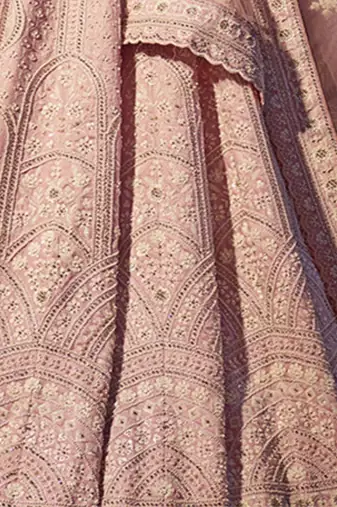 Embroidered Beads and Stones Semi Stitched Lehenga & Unstitched Blouse With Dupatta