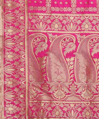 Black & Pink Ready to Wear Lehenga & Unstitched Blouse With Dupatta 4