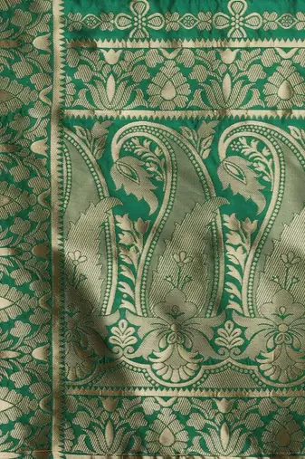 Maroon & Green Ready to Wear Lehenga & Unstitched Blouse With Dupatta