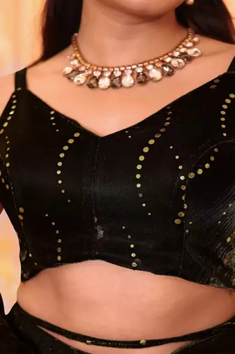 Embellished Sequinned Ready to Wear Lehenga & Unstitched Blouse With Dupatta