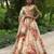 Women Off White Organza Printed Semi Stitched lehenga