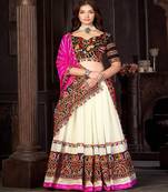 Embroidered Thread Work Semi Stitched Lehenga & Unstitched Blouse With Dupatta