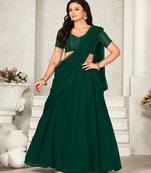Embroidered Sequinned Semi Stitched Lehenga & Unstitched Blouse With Dupatta
