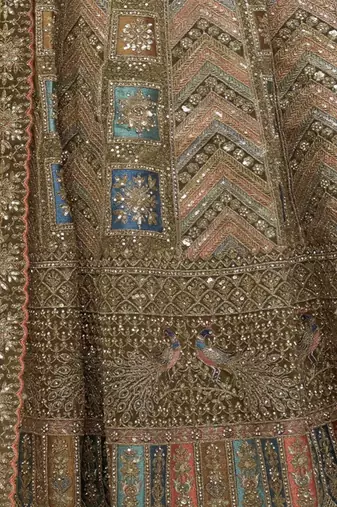 Embroidered Beads and Stones Semi Stitched Lehenga & Unstitched Blouse With Dupatta