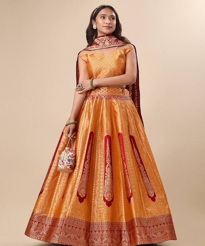 Ready to Wear Lehenga & Unstitched Blouse With Dupatta